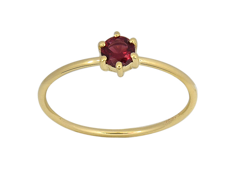 Round Six Claw Birthstone Ring