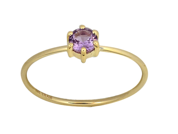 Round Six Claw Birthstone Ring