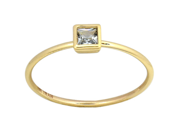 Square Bezel Birthstone Ring