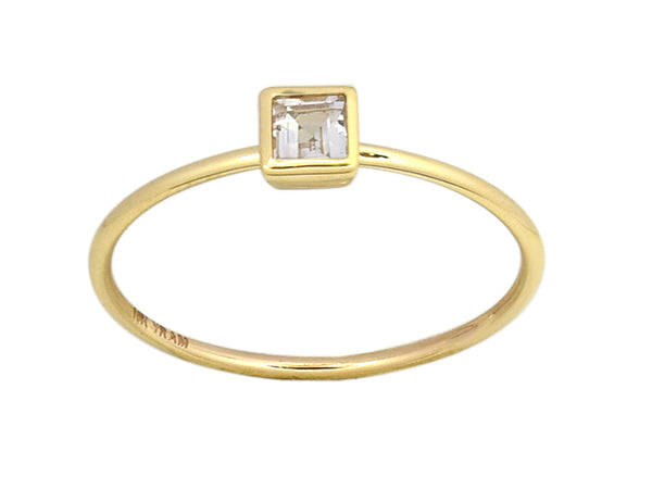 Square Bezel Birthstone Ring