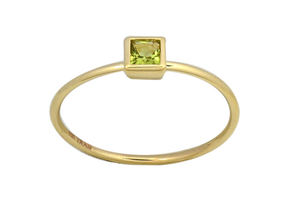 Square Bezel Birthstone Ring