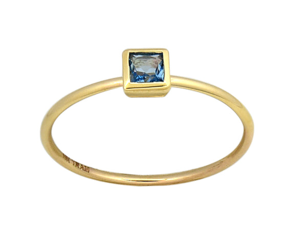 Square Bezel Birthstone Ring