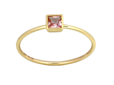 Square Bezel Birthstone Ring