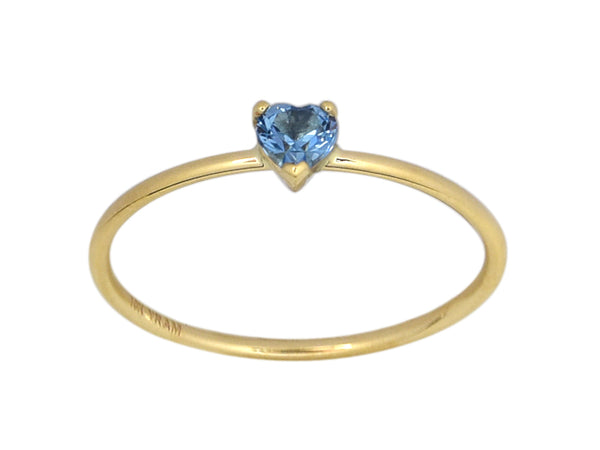 Heart Four Claw Birthstone Ring