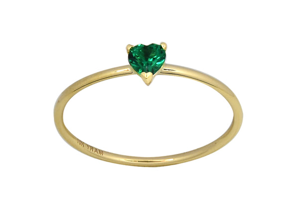 Heart Four Claw Birthstone Ring