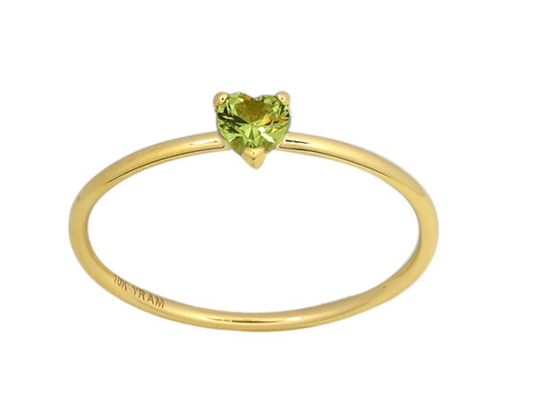 Heart Four Claw Birthstone Ring