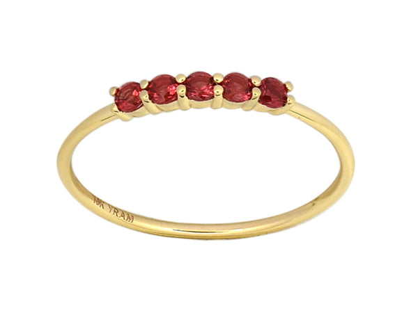 Five Stone Stacking Birthstone Ring