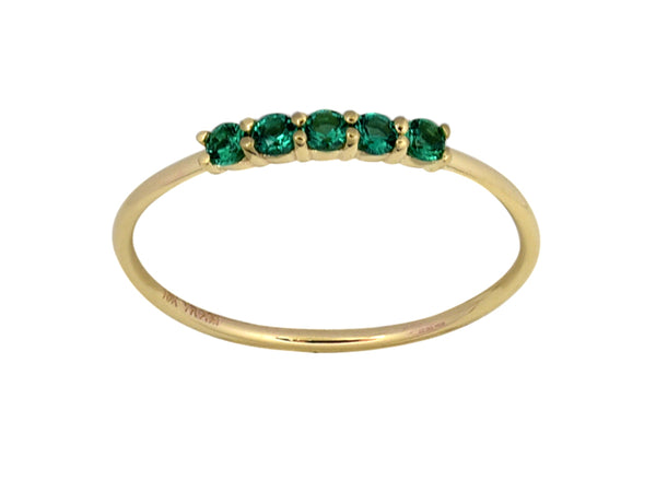 Five Stone Stacking Birthstone Ring