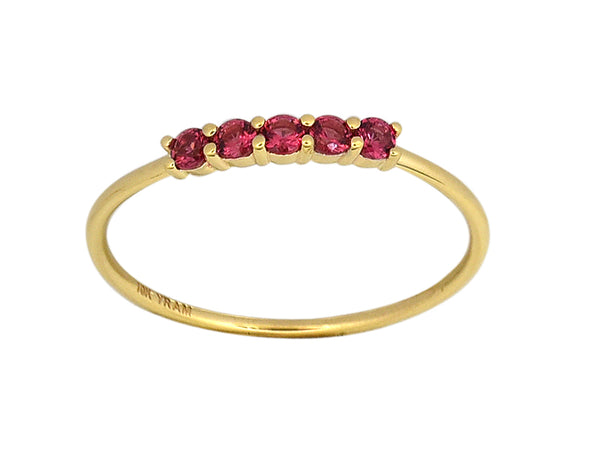 Five Stone Stacking Birthstone Ring