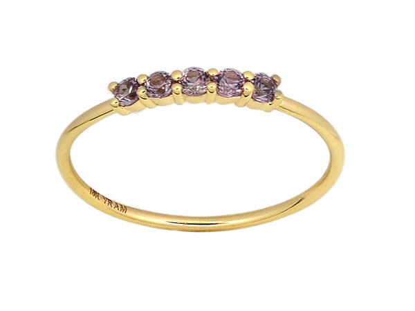 Five Stone Stacking Birthstone Ring