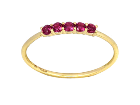 Five Stone Stacking Birthstone Ring