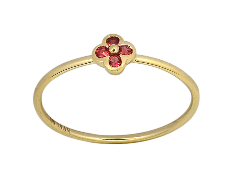 Four Stone Clover Birthstone Ring