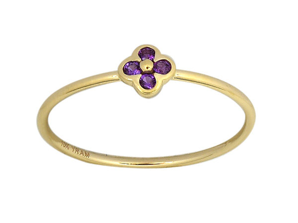 Four Stone Clover Birthstone Ring