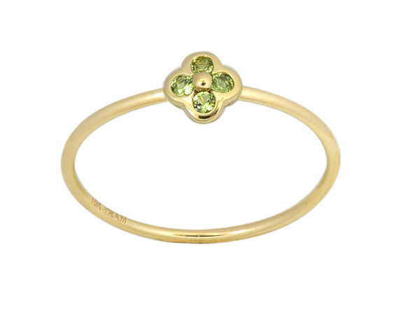 Four Stone Clover Birthstone Ring