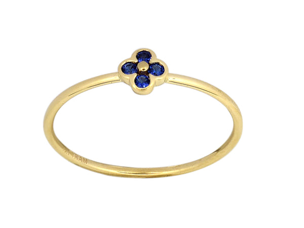 Four Stone Clover Birthstone Ring