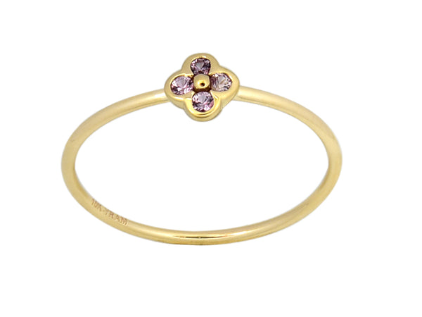 Four Stone Clover Birthstone Ring