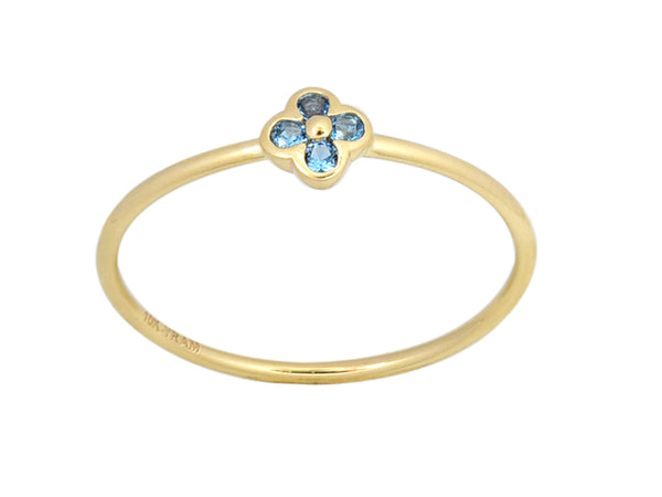 Four Stone Clover Birthstone Ring