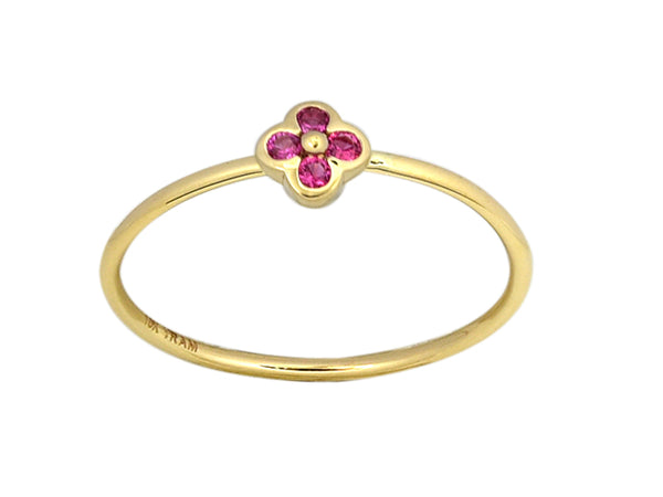 Four Stone Clover Birthstone Ring