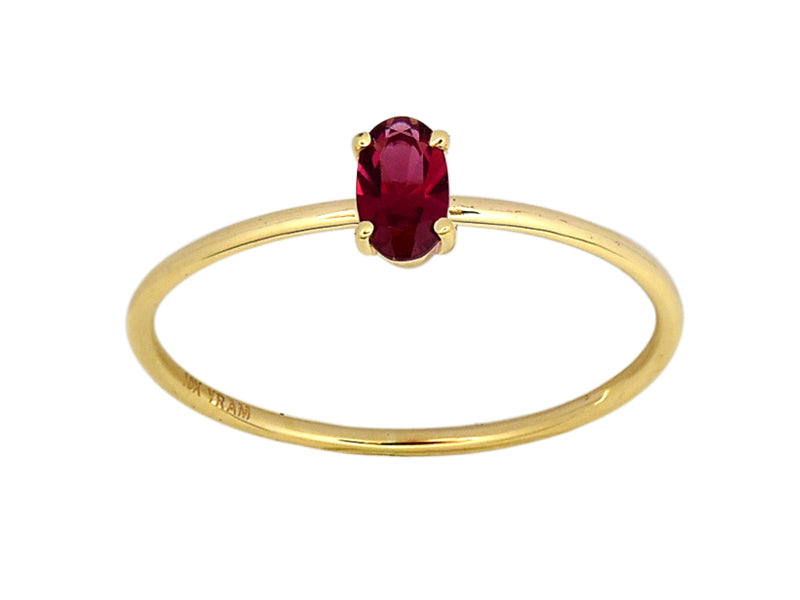 Oval Four Claw Birthstone Ring