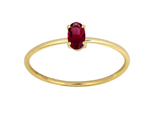 Oval Four Claw Birthstone Ring