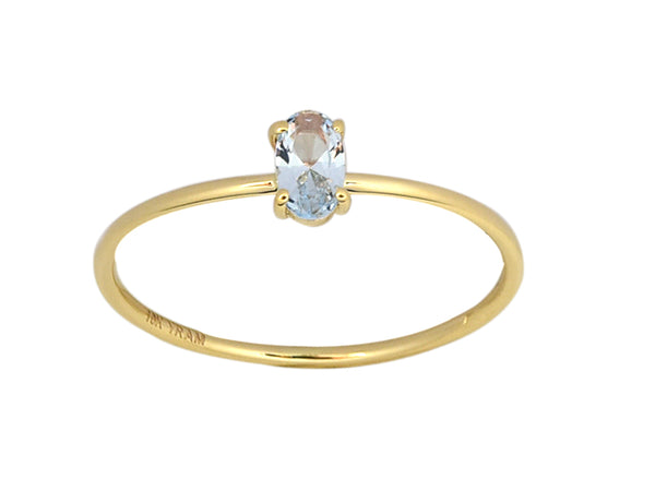 Oval Four Claw Birthstone Ring