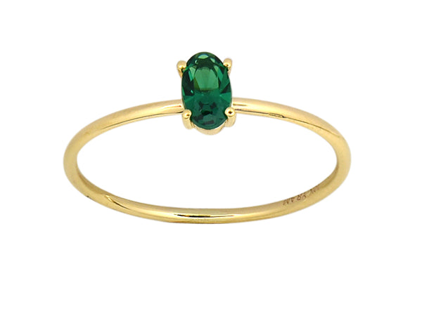 Oval Four Claw Birthstone Ring