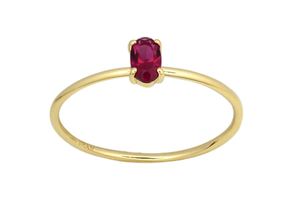 Oval Four Claw Birthstone Ring