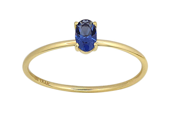 Oval Four Claw Birthstone Ring