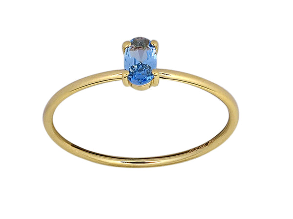 Oval Four Claw Birthstone Ring