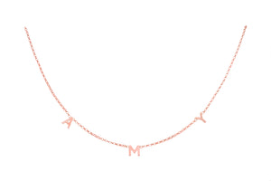 Rose Gold Lily 3 Letter Necklace