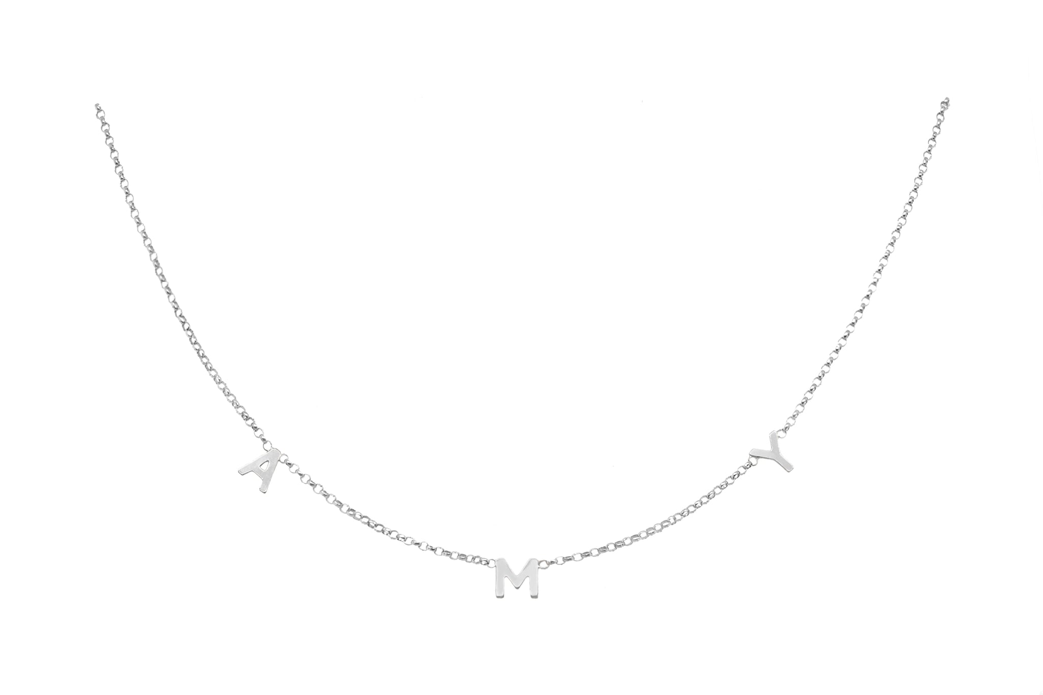 Silver Lily 3 Letter Necklace