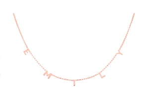 Rose Gold Lily 5 Letter Necklace