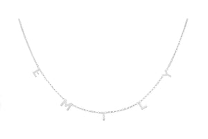 White Gold Lily 5 Letter Necklace